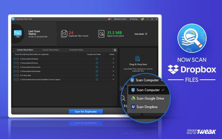 Systweak-Software-Adds-Dropbox-Support-in-Duplicate-Files-Fixer-For-Windows-