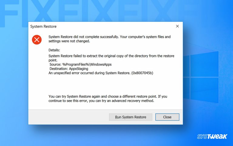 System Restore Not Working Windows 10