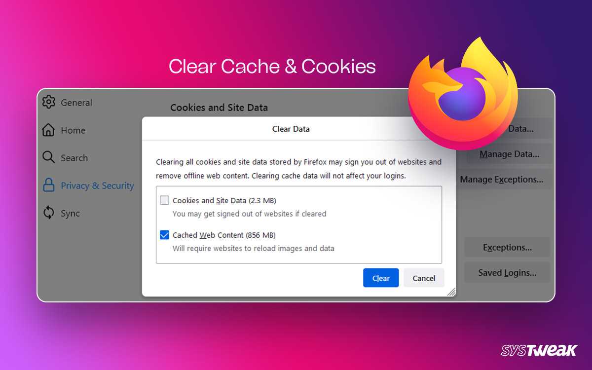 How-to-clear-cache-&-cookies-from-Firefox-browser