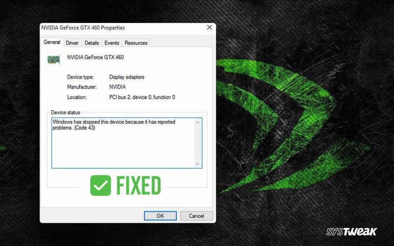 How to Fix NVIDIA Error Code 43: