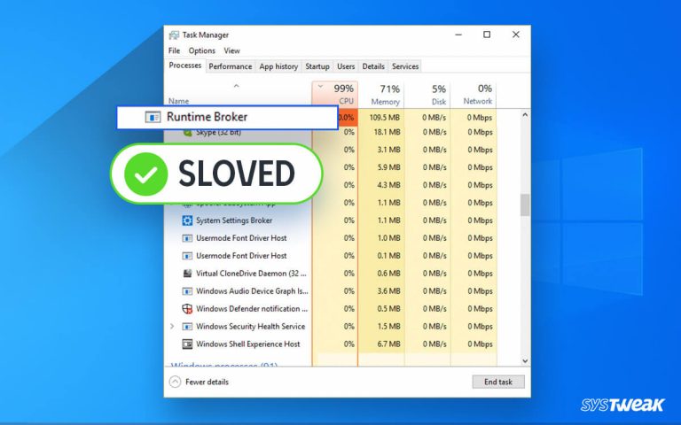 How To Fix Runtime Broker High CPU Usage (RuntimeBroker.exe) On Windows