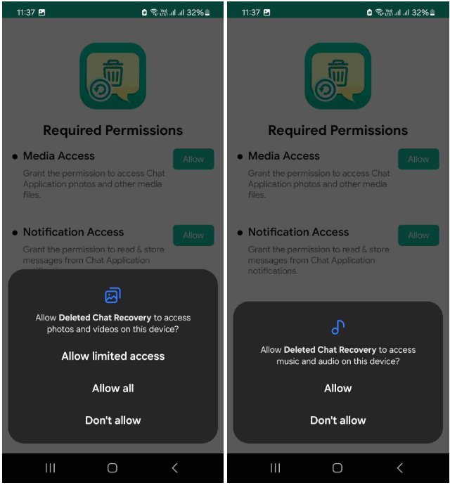 Deleted Chat Recovery App Permissions