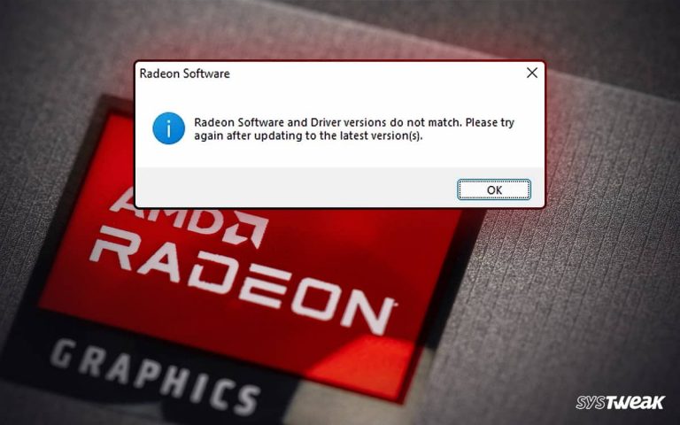 Radeon software and drive versions do not match