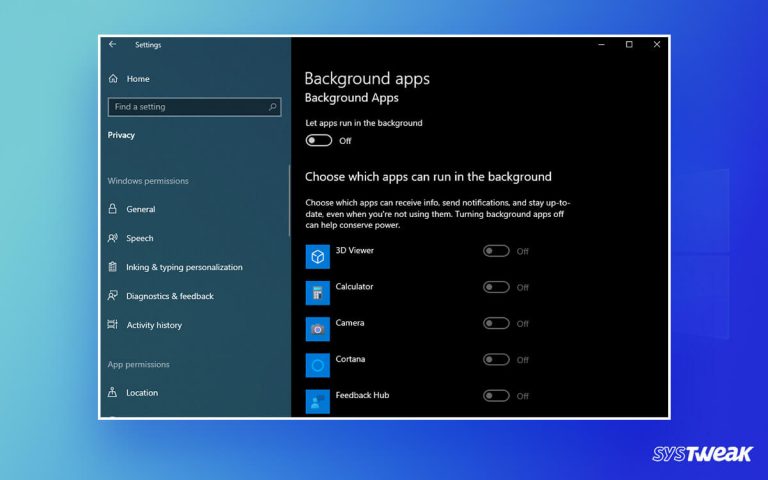 Background Apps Grayed Out on Windows