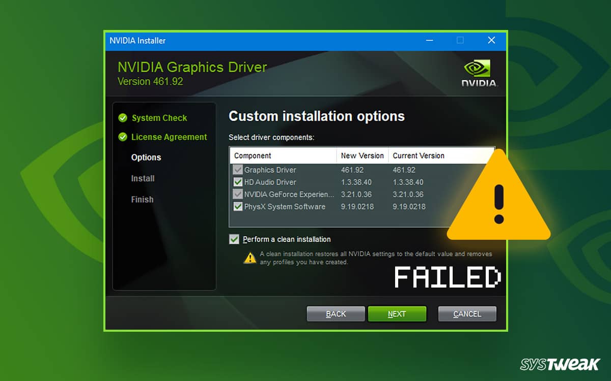 nvidia driver download failed