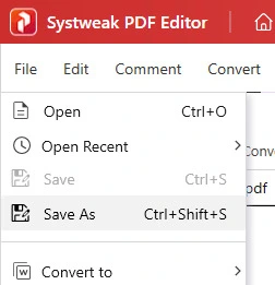 File Tab Systweak PDF Editor