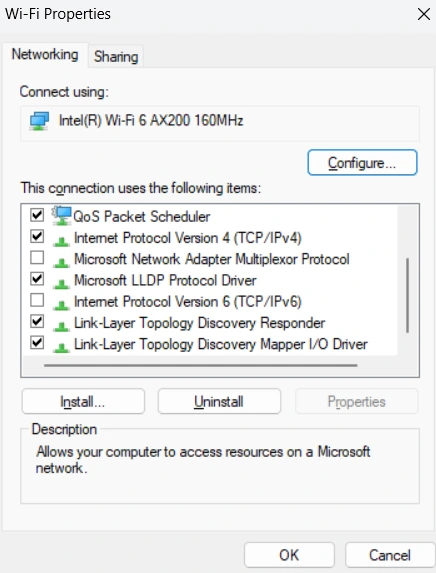 wifi properties