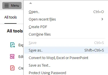 save file using adobe